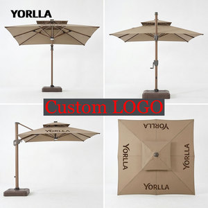 <span class=keywords><strong>Parasol</strong></span> cantilever en aluminium robuste avec <span class=keywords><strong>éclairage</strong></span> <span class=keywords><strong>LED</strong></span> solaire rotatif à 360° <span class=keywords><strong>pour</strong></span> terrasse - Product Image 5