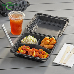 Tùy chỉnh in microwavable phân hủy sinh học dùng một lần tinh bột ngô Hộp Ăn Trưa takeout vỏ sò container thực phẩm - Product Image 6