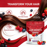 LUVVITA Gummies pour cheveux à la biotine, vitamines C & E et romarin – Favorise la santé de la peau et des ongles, complément pour la croissance des cheveux