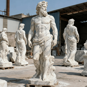 <span class=keywords><strong>Statue</strong></span> de Dieu de la mer en marbre moderne de haute qualité personnalisée Sculpture artisanale sur le thème de l'océan pour une utilisation en intérieur/extérieur Jardin Église Cimetière - Product Image 1