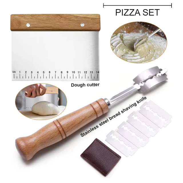 Wholesales Dough Scoring Tools Authentic Leather Protective Cover Bread Lame Knife with 5 Blades