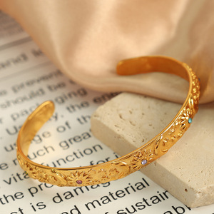 Diamond <b>Bracelet</b> Gold Plated Silver Cuff Women's Everyday Wear Round Brilliant Cut Side Stone Jewelry SZ175 - Product Image 3