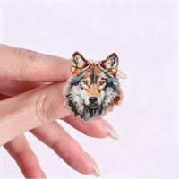 Broche en émail tête de loup vif, portrait d'animal sauvage, en alliage de zinc, pour sac à dos, veste, chapeau, revers, décoration, objet de collection