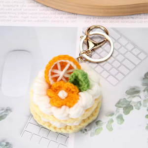 En gros, porte-clés lumineux en peluche au crochet, fini, doux, en forme de gâteau Dim Sum de dessin animé, pendentif dessert, breloque pour accessoires de <span class=keywords><strong>voiture</strong></span> et de sac - Product Image 2