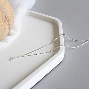 Bracciale a Doppio Strato in <span class=keywords><strong>Argento</strong></span> Sterling <span class=keywords><strong>925</strong></span> con Catena Piatta e a Barilotto per Ragazze, Elegante Charm per Regali e Feste - Product Image 3