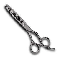 Ciseaux de coiffure Huodong F6-630v à dents en V pour la coupe de cheveux masculins - Affine les pointes fourchues, réduit le volume de 30%