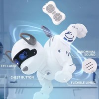Vente chaude multi-fonction LED yeux télécommande Robot chien technologie intelligente RC voitures caractéristiques danse chant jouet pour animaux de compagnie