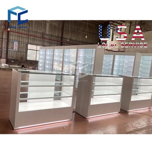 Bán lẻ tủ nhà cung cấp thiết kế khói cửa hàng Showcase tùy chỉnh khói cửa hàng tường hiển thị tủ cao kính Showcase với khóa - Product Image 3