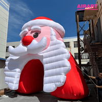 Arche gonflable géante de 9 m, Père Noël en costume rouge et barbe blanche, décoration de Noël pour événements festifs