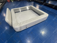 Piscine gonflable en PVC durable à point de chute personnalisée pour adultes Grande piscine gonflable extérieure avec lumière LED