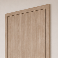Porte intérieure Belson en WPC stratifié PVC, gravée CNC, avec décoration à fines lignes noires, résistante aux termites, pour maison