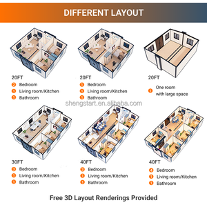 Villa/appartement préfabriqué pliable de 20/40 pieds avec toit en pente, idéal pour <span class=keywords><strong>les</strong></span> maisons d'hôtes ou <span class=keywords><strong>les</strong></span> <span class=keywords><strong>Airbnb</strong></span> dans <span class=keywords><strong>les</strong></span> jardins. - Product Image 3