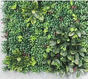 UV Certified Outdoor Artificial Green Wall Plastic Grass And Flower Foliage Decoration For Indoor/Outdoor Use