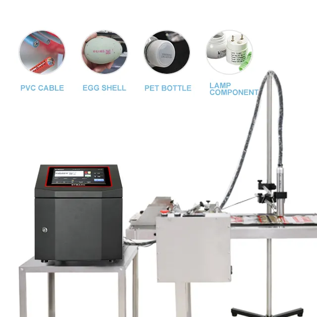 Industrial CIJ Printer Inkjet Kode QR Mesin Pencetak Nomor Batch Tinta Jet CIJ Printer untuk Botol Kabel Kawat Pengkodean Kedaluwarsa