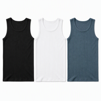 Débardeur côtelé en coton épais 460 GSM pour homme, style hip-hop, sans manches, col rond, streetwear, gym, été, vente en gros, personnalisable