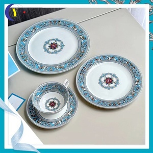 <span class=keywords><strong>Route</strong></span> de <span class=keywords><strong>la</strong></span> soie os porcelaine assiette à dessert européenne ensemble de tasses à café luxe maison salle à manger boîte-cadeau complète en céramique thé de l'après-midi - Product Image 3