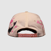 Gorra de Lujo con Diseño de Flor de Cerezo, Bordado 3D con Caracteres Chinos, Forro de Satén y Gamuza, Logotipo Personalizado, Gorras Tenzakura Heaven