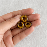 Perles Donut à Grand Trou en Agate Naturelle, Pierre Précieuse, Boucle de Paix, Perles Libres pour la Fabrication de Bijoux DIY (Bracelets, Colliers) - Vente en Gros