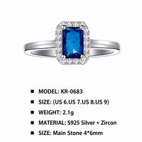 Cincin Perak Sterling 925 Potongan Emerald Halo 4 Warna Set CZ Pave Wanita Elegan Perhiasan Pengantin Berkualitas Grosir Lot Partai Besar