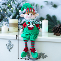 Nouvel an décor de noël rouge et vert en peluche elfe jouet poupées longues jambes décorations pour la maison