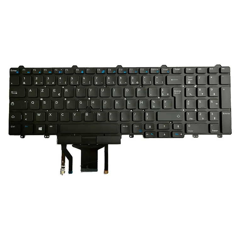 Azerty Pháp Máy Tính Xách Tay Đèn Nền Nội Bộ Bàn Phím Cho Dell Latitude E5550 E5570 5580 5590 5710