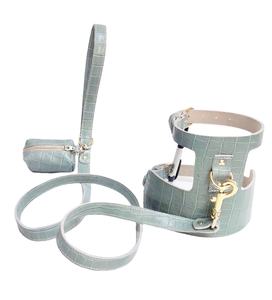 Collar de perro acolchado con patrón de serpiente de cuero genuino, productos para mascotas de alta calidad, hebillas duraderas, conjuntos de correa de arnés de lujo, todos los colores - Product Image 6