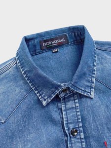 OEM Custom Logo Denim <strong>Men</strong> Shirts Casual <strong>Long</strong> Sleeve <strong>Jacket</strong> Factory Price <strong>Mens</strong> Jeans <strong>Jacket</strong> - Product Image 3