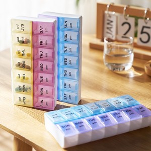Liklai L036 14-Compartment Pill Box Portable Medication Dispenser 7-Day Mini With Partitions Color Blocking Design - Product Image 1