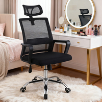Chaise de bureau de haute qualité avec appui-tête, chaise d'ordinateur ergonomique réglable pivotante avec soutien lombaire pour le lieu de travail