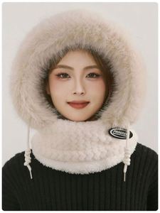 Winter Hat Woman Neck Hat Integrated Lei Feng Hat Ear Protection Windproof Warm Hat Thickened Bike Head Cap - Product Image 3