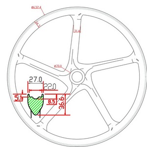 Grande roue de <span class=keywords><strong>vtt</strong></span> à 6 boulons en Fiber de carbone avec moyeu à 5 rayons, jantes de bicyclette, motocyclette, MTB5S, 29 pouces, Sram XD - Product Image 6