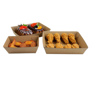 Bac alimentaire en papier ondulé jetable écologique biodégradable emballage de plateau alimentaire en papier de carton de restauration rapide - Product Image 2