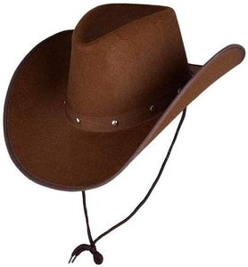 Sombrero de playa de vaquero texano para adultos, gorra de disfraces marrón oscuro y negro, accesorio de fiesta, Country Western Rancher <span class=keywords><strong>Wild</strong></span> <span class=keywords><strong>West</strong></span> - Product Image 3