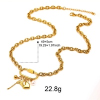 Collier en acier inoxydable 316L avec chaînes épaisses et pendentifs en forme de cœur et de pompon pour femmes, accessoires tendance, bijoux imperméables