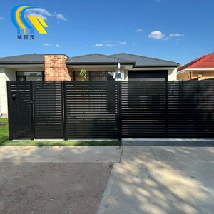 Panneau de clôture en aluminium noir et gris pas cher, clôture de jardin en métal pour la maison, <span class=keywords><strong>idées</strong></span> de clôture pour l'intimité, designs sans creuser, écran de clôture imperméable - Product Image 3