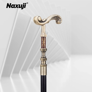 Canne en métal sculptée rétro Naxuji avec poignée ondulée, 93 cm, pour performance scénique - Product Image 3
