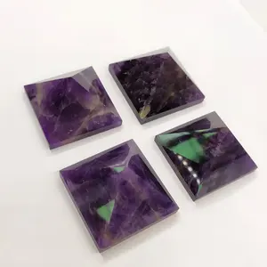 Factory supplier amethyst quartz pyramid Fengshui decoration purple crystal quartz stone pyramid