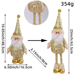 Cross-border <b>Santa</b> Claus Snowman Christmas Telescopic Figure Gold Xmas <b>Standing</b> Doll Decoration Props - Product Image 4