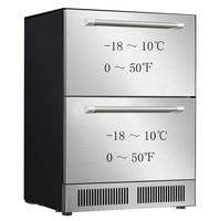 Réfrigérateur commercial certifié ETL à double tiroir avec tiroir extractible Flex Zone, refroidisseur de boissons et congélateur Sub Zero pour les États-Unis