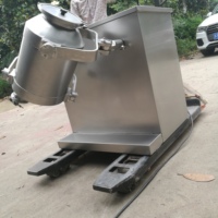 Agitateur mélangeur à tambour 3D à mouvement continu avec moteur AC et boîte de vitesses de séchage, capacité 200L pour poudre chimique, 2.2kW, matériaux SUS316/SUS304, automatique