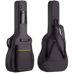 41-Inch Acoustic Guitar Case Water-Resistant Gig Bag Back Hanger Loop Dual Adjustable Shoulder Musical Instrument Protection