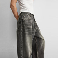 Jeans pour hommes surdimensionnés de haute qualité personnalisés en usine, style hip-hop, pantalon baggy, jambe large, lavage à la pierre, jeans en gros