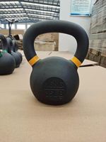 Kettlebells en fonte noire avec revêtement en poudre, nouvelle conception de kettlebell pour l'entraînement musculaire
