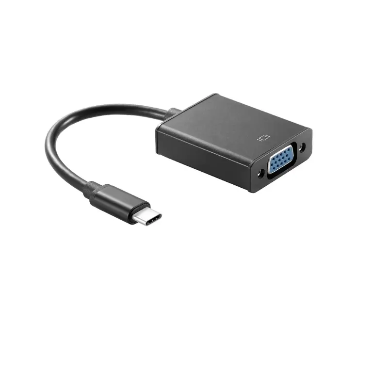 Layar HDTV Kecepatan Tinggi, Kabel 15 Pin USB 3.1 Tipe C Ke Vga untuk TV Komputer