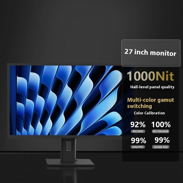 27-Inch 5K 60HZ QLED Quantum Dot Monitor HDR1000 Nits Rotatable IPS Screen DP Interface Desktop Computer Gaming Monitor