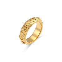 18k PVD Plaqué Or Étoile Lune Céleste En Acier Inoxydable Manchette Bracelet Ouvert Bracelet Anneau Ensemble pour Femmes 2025 Bijoux