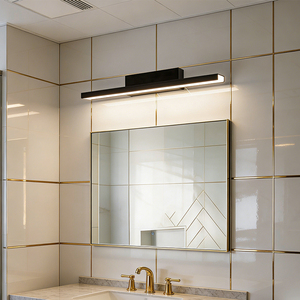 Modern Simple Black Aluminum <b>LED</b> Strip <b>Wall</b> Lamp EU IP44 Interior <b>LED</b> Makeup <b>Mirror</b> Light for Bathroom Lighting Fixtures - Product Image 4