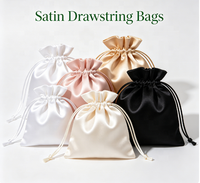 Sacs cadeaux personnalisés en satin de polyester avec cordon de serrage pour montres, sacs de Noël, cadeaux de fête Sweet 16, sacs de rangement pour bijoux, sacs de fête