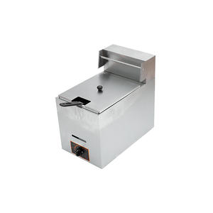 Freidora comercial para freír tiras de pollo, papas fritas, unidad de gran capacidad de doble cilindro de acero inoxidable con paredes gruesas - Product Image 1