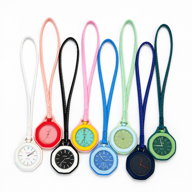 D-sport Fashion Portable Luxury Sport Pop Design Octagonal Bezel Glass Leather Strap Analog Quartz Hanging Pocket Watch